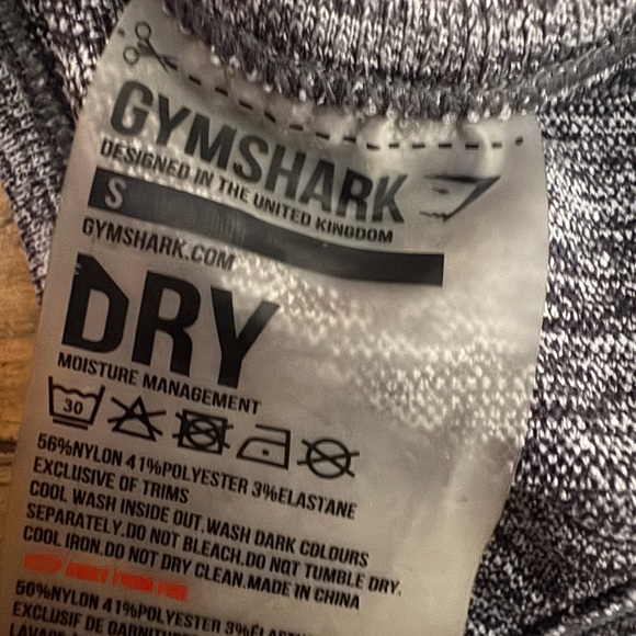 Gymshark Flex Sports Bra in a charcoal gray marl color with a teal blue band S - Picture 4 of 4